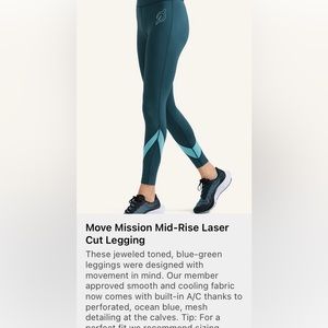 Peloton Move Mission Mid-rise Laser Cut Leggings NWT medium
